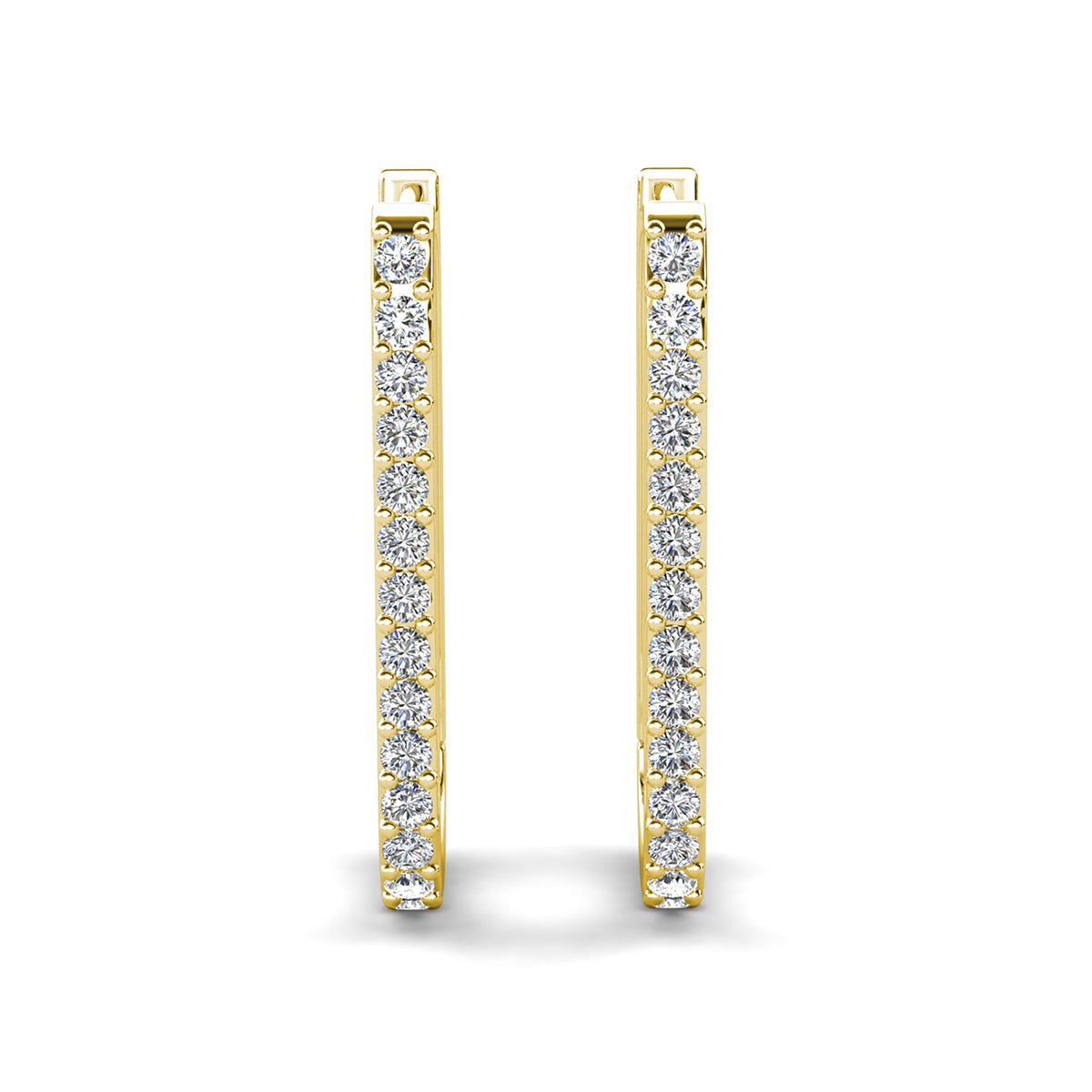 Nadia 18k White Gold Plated 24mm Hoop Earrings with Swarovski Crystals