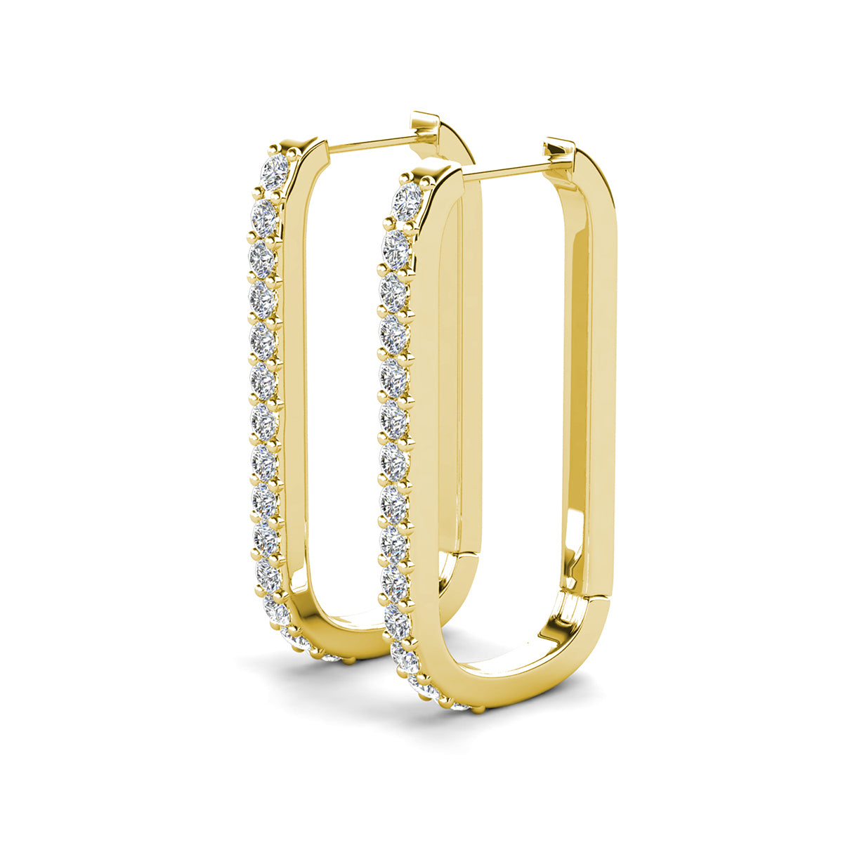 Nadia 18k White Gold Plated 24mm Hoop Earrings with Swarovski Crystals