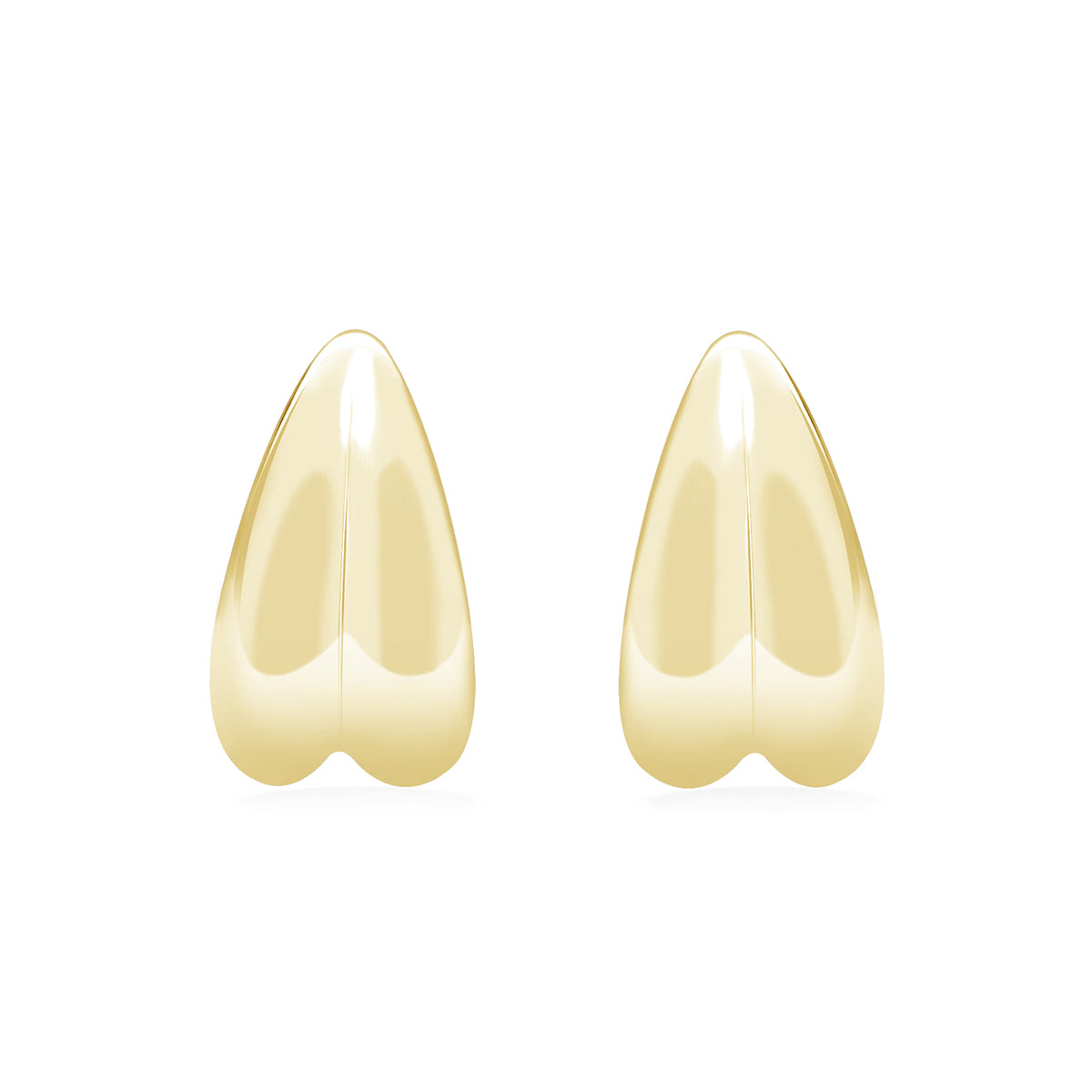 Shae 18k White Gold Plated Semi-Hoop Curved Stud Earrings