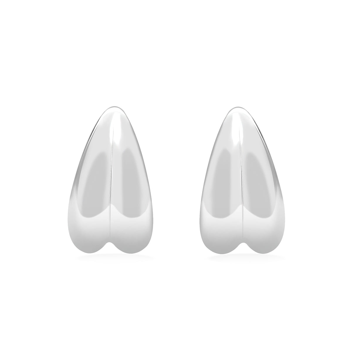 Shae 18k White Gold Plated Semi-Hoop Curved Stud Earrings
