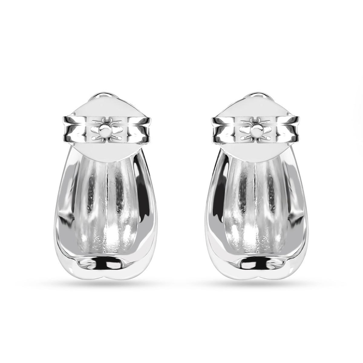 Shae 18k White Gold Plated Semi-Hoop Curved Stud Earrings