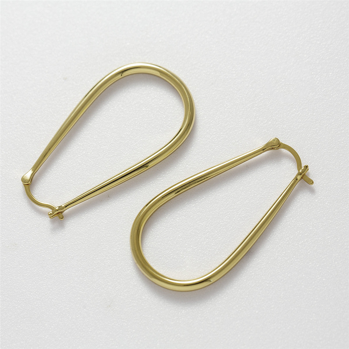 Beatrice 18k White Gold Plated 24mm U-Shaped Hoop Earrings