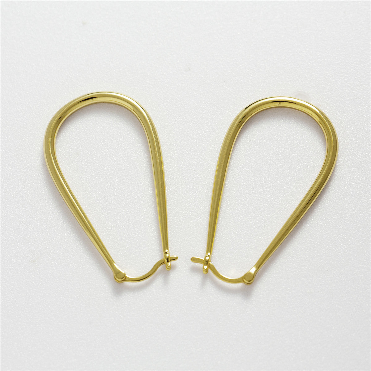 Beatrice 18k White Gold Plated 24mm U-Shaped Hoop Earrings