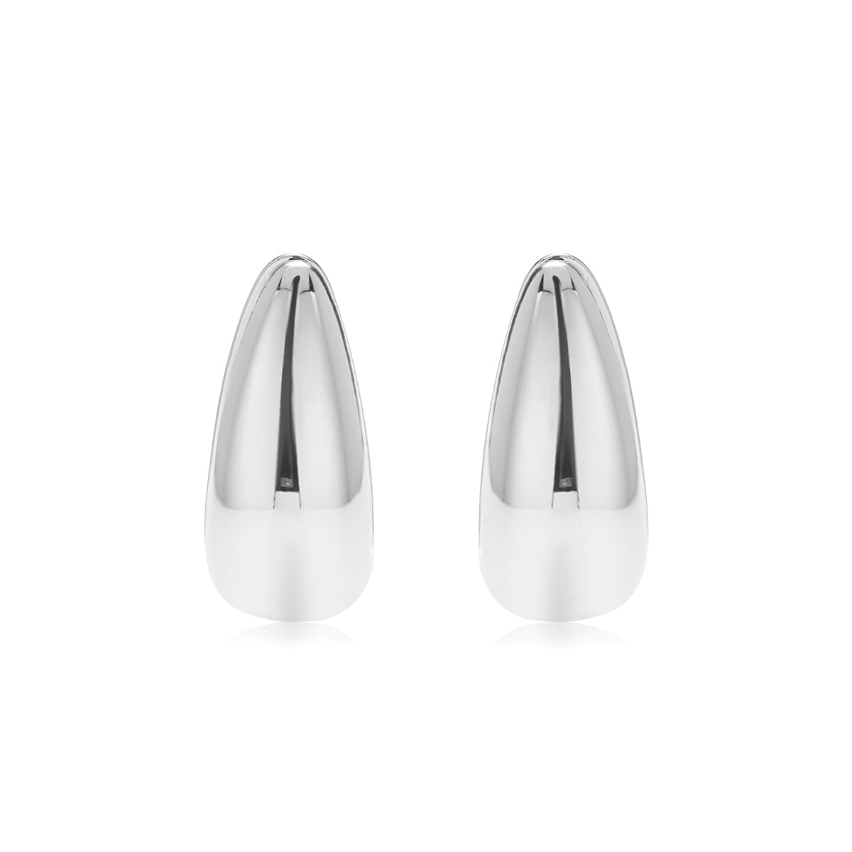 Salma 18k White Gold Plated 15mm Chunky U-Shaped Hoop Earrings