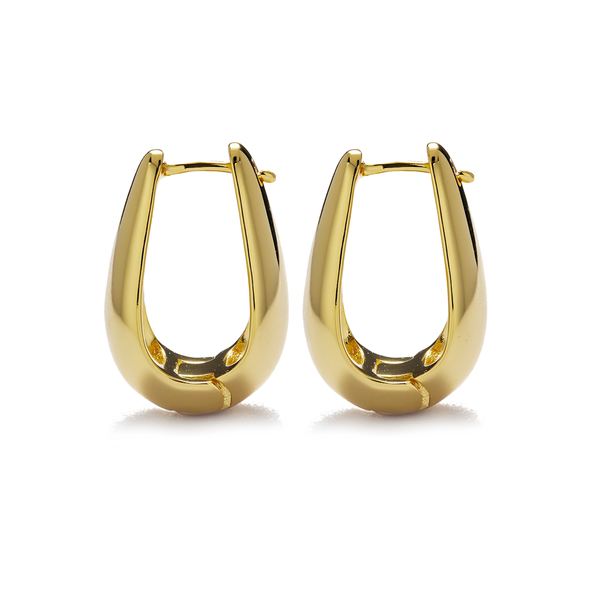 Salma 18k White Gold Plated 15mm Chunky U-Shaped Hoop Earrings