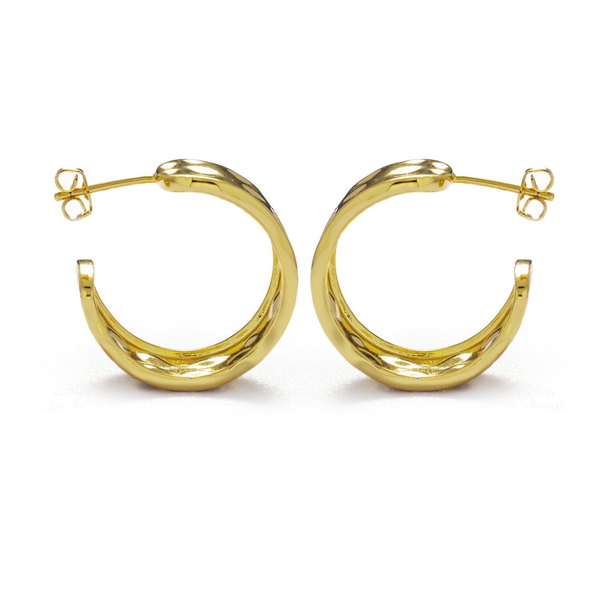Letty 18k White Gold Plated 21mm Half Hoop Earrings