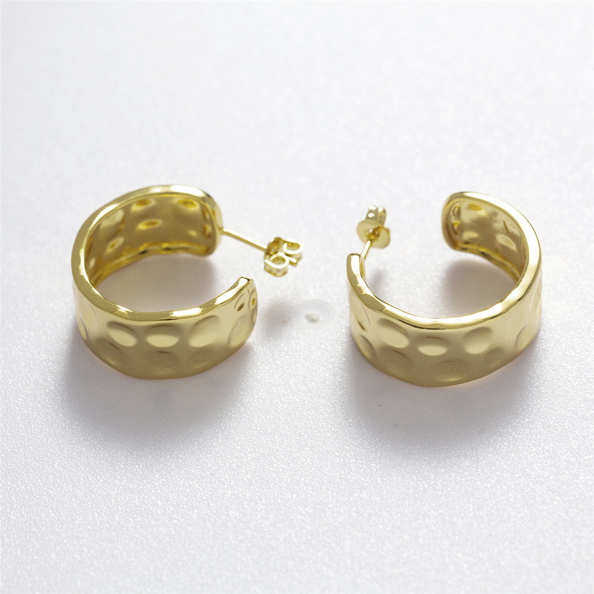 Letty 18k White Gold Plated 21mm Half Hoop Earrings