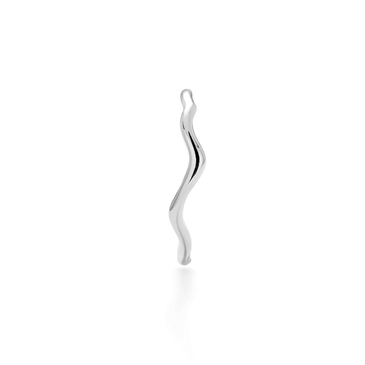 Serena 18k White Gold Plated Wavy Hoop Earrings