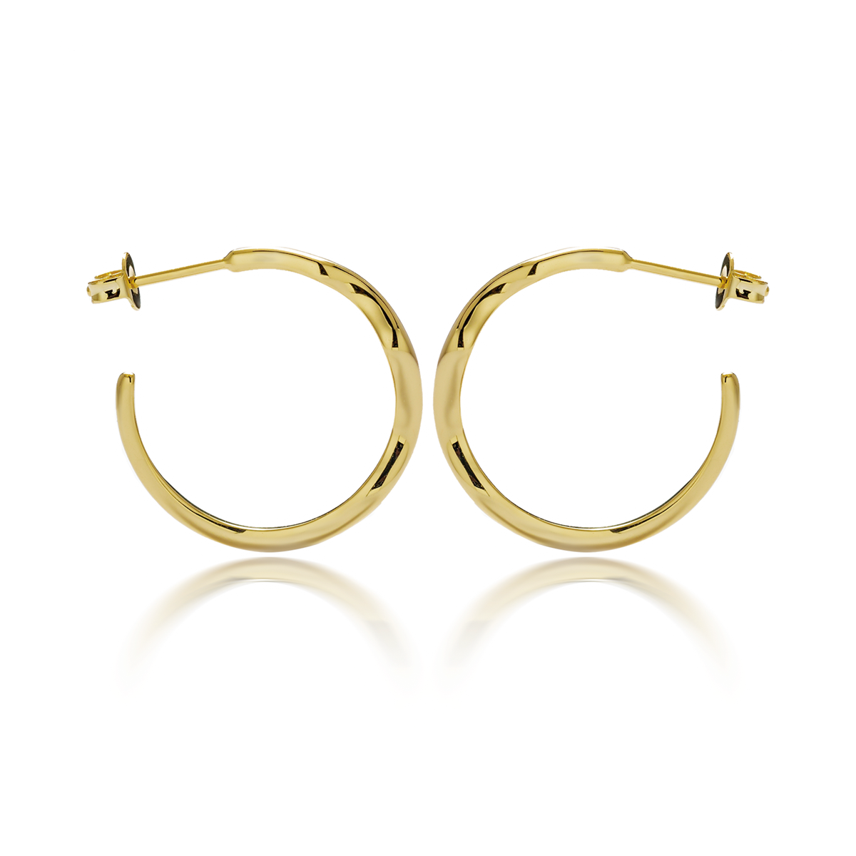 Serena 18k White Gold Plated 22mm Wavy Hoop Earrings
