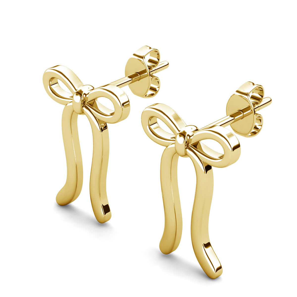 Lola 18k White Gold Plated Ribbon/Bow Drop Earrings