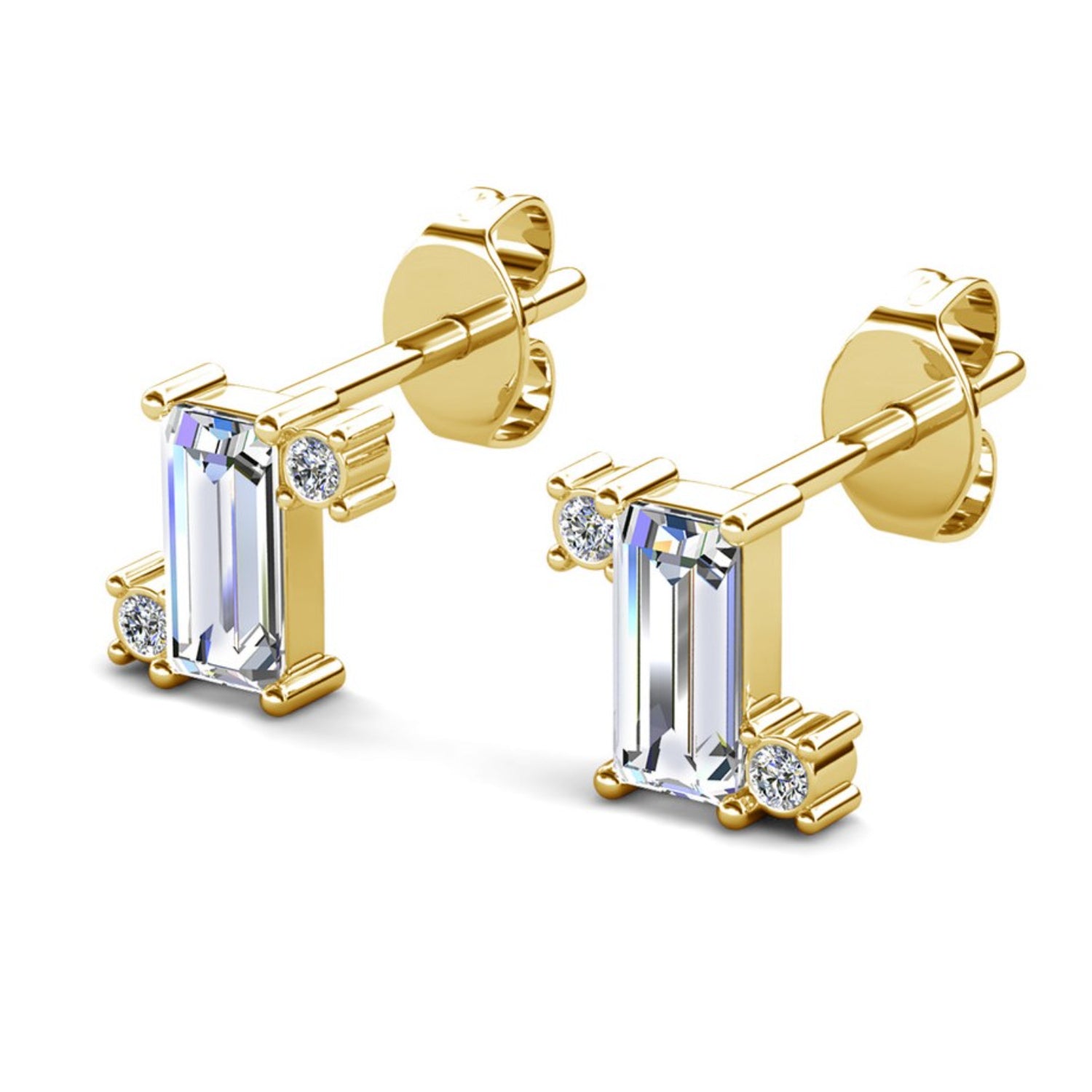 Kimberly 18k White Gold Plated Solitaire Stud Earrings with Swarovski Crystals