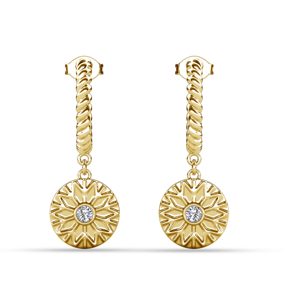 Suzanne 18k White Gold Plated Dangle Earrings with Swarovski Crystals for Women