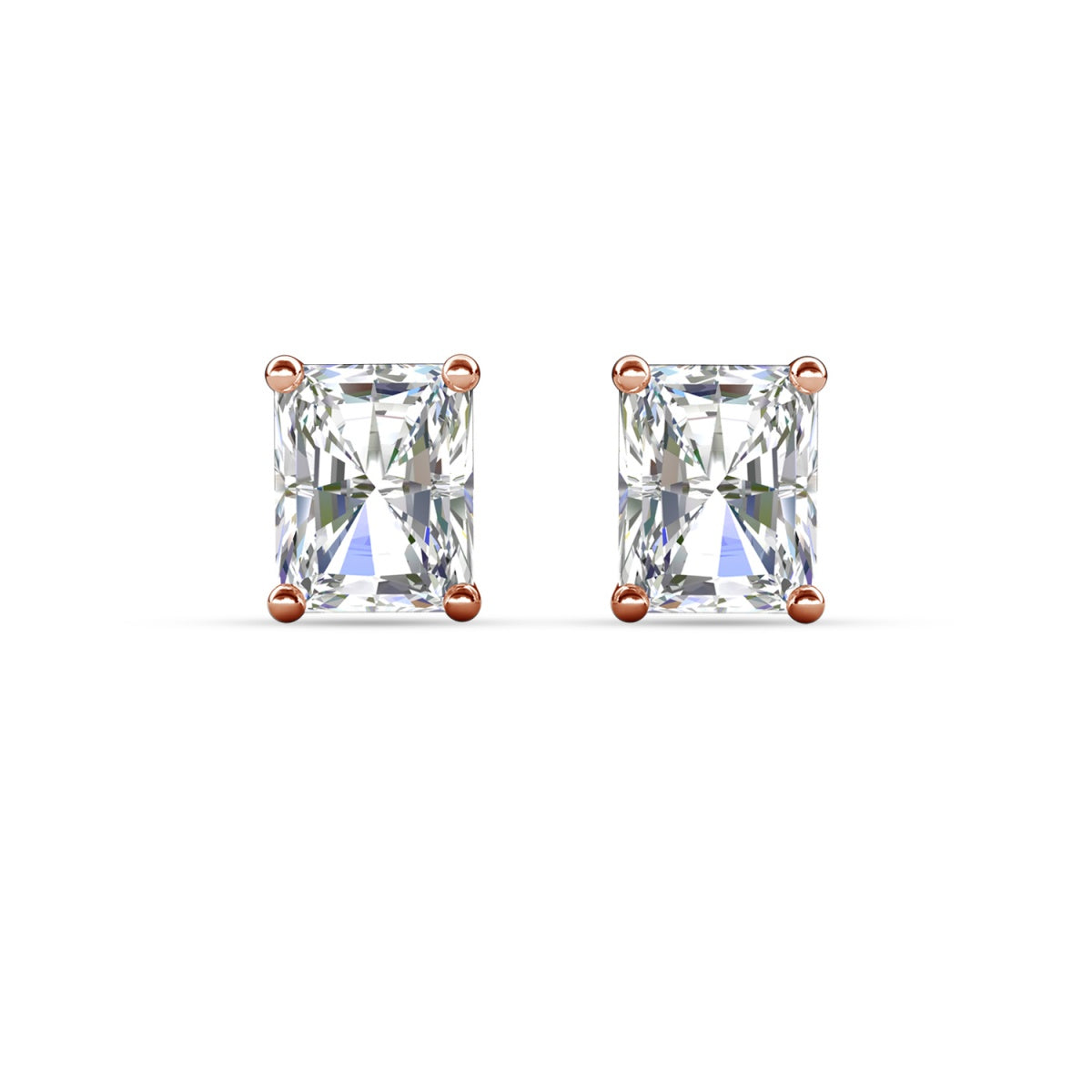 Mia 18k White Gold Plated Sterling Silver Stud Earrings with Simulated Diamond Crystals