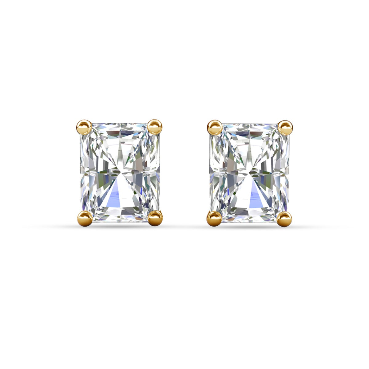Mia 18k White Gold Plated Sterling Silver Stud Earrings with Simulated Diamond Crystals