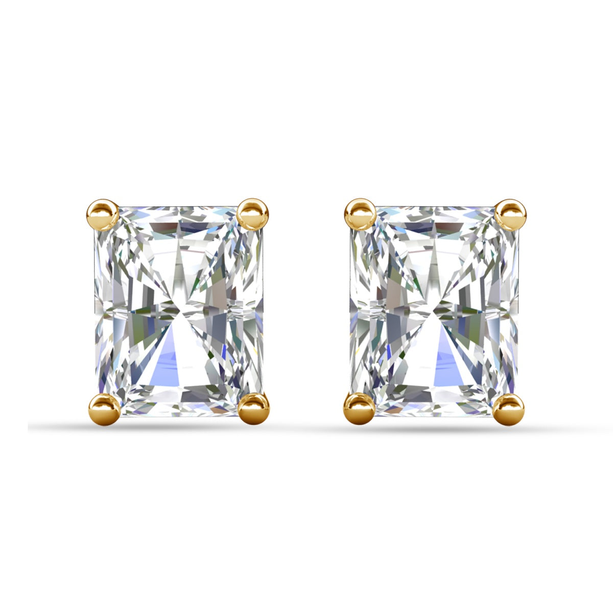 Mia 18k White Gold Plated Sterling Silver Stud Earrings with Simulated Diamond Crystals