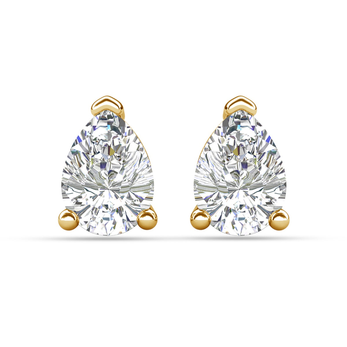 Mia 18k White Gold Plated Sterling Silver Stud Earrings with Simulated Diamond Crystals