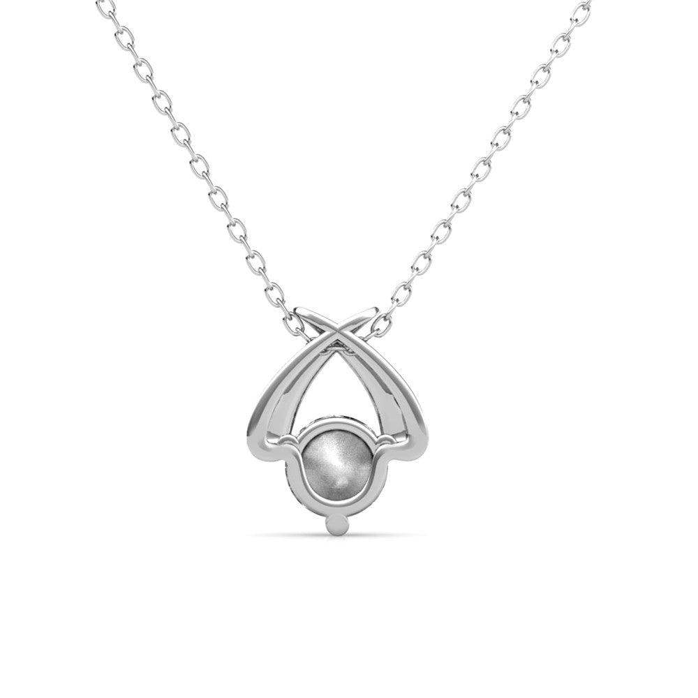 Eloise 18k White Gold Plated Pendant Necklace with Round Cut Swarovski Crystal