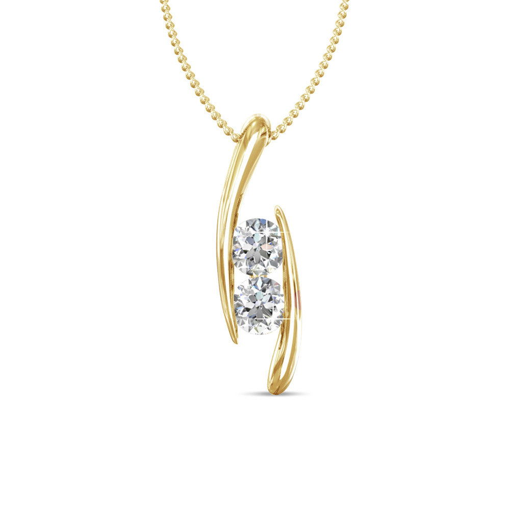 McKenna 18k White Gold Plated Pendant Necklace with Swarovski Crystals