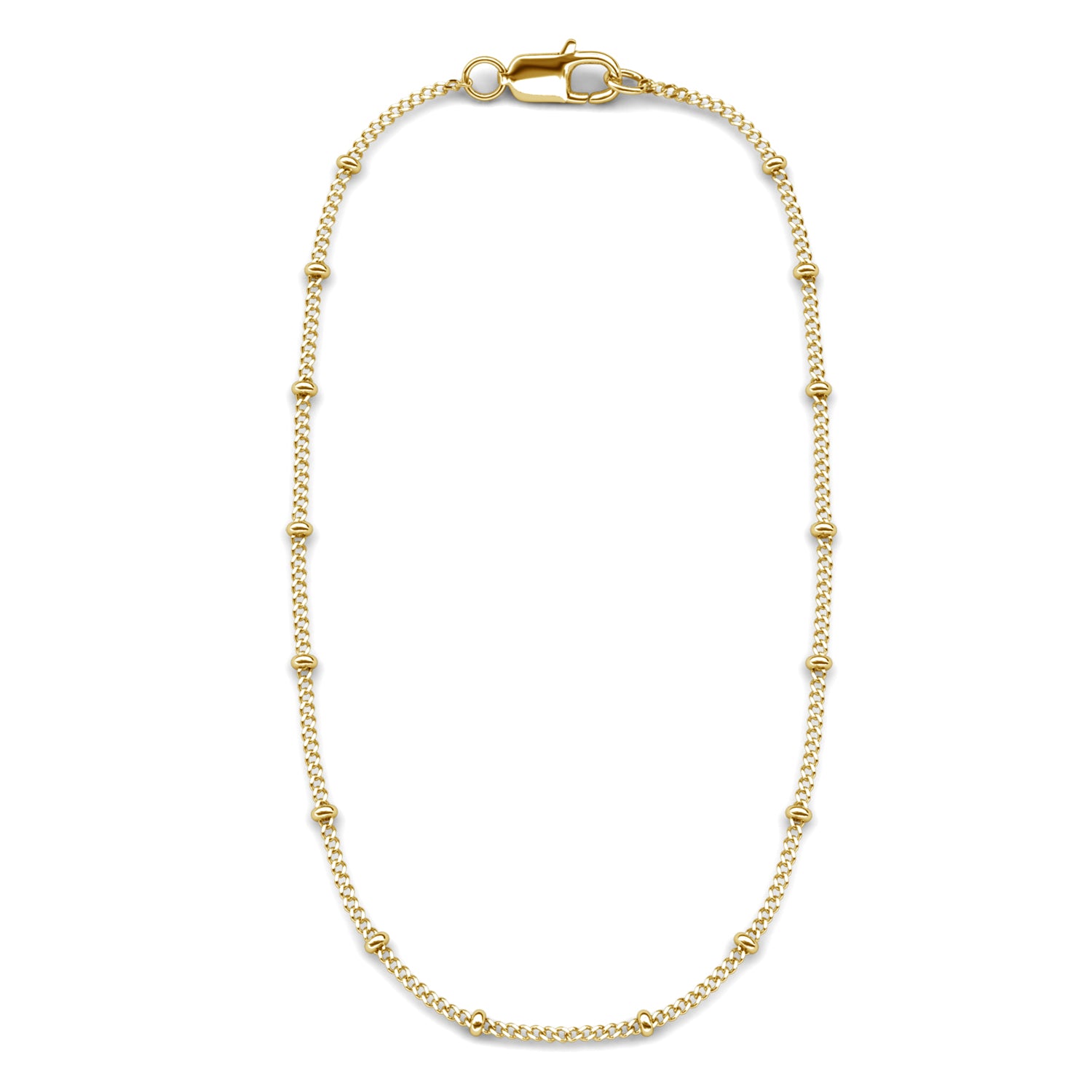Pria 18k White Gold Plated Bead Station Chain Necklace