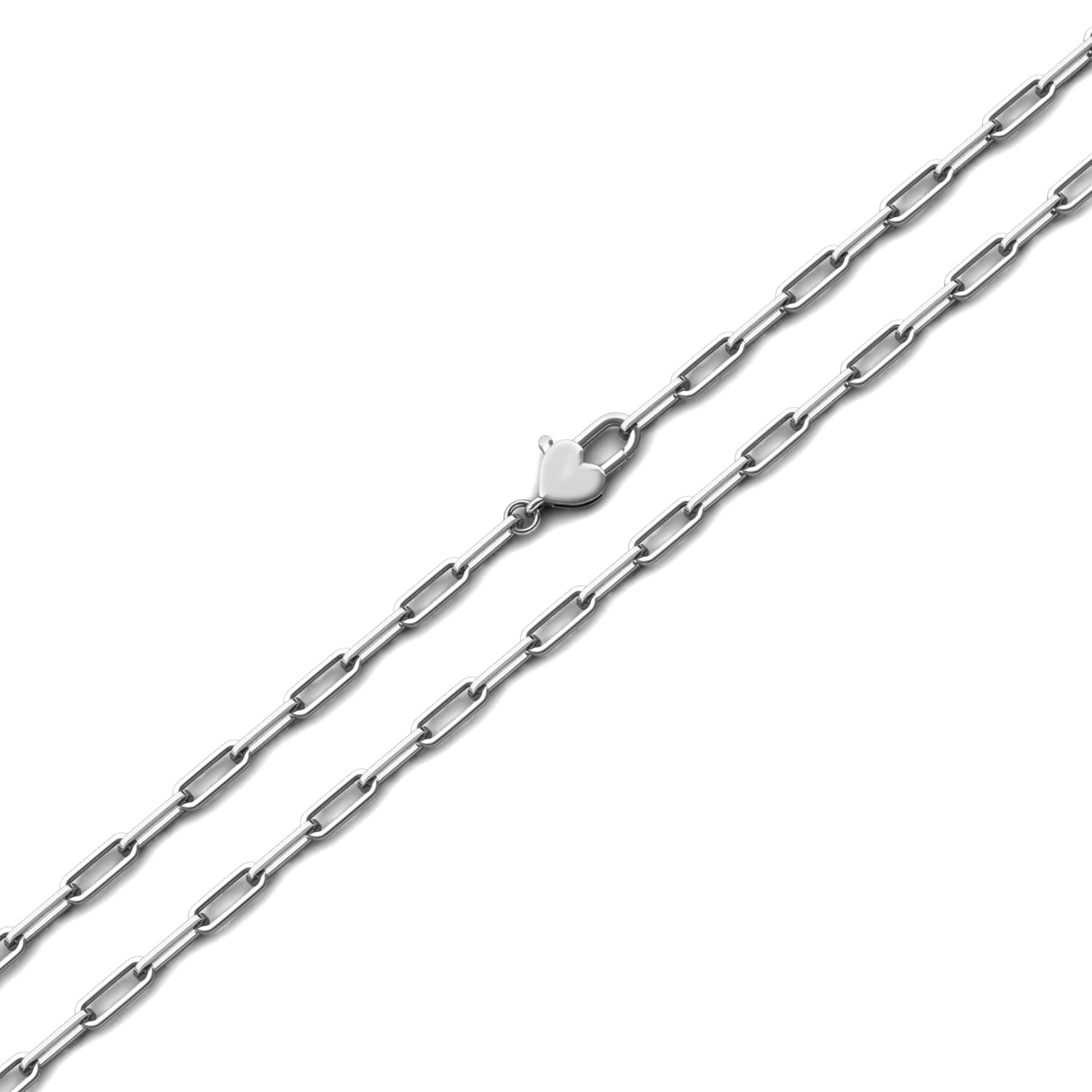 Tammy 18k White Gold Plated Paperclip Chain Necklace
