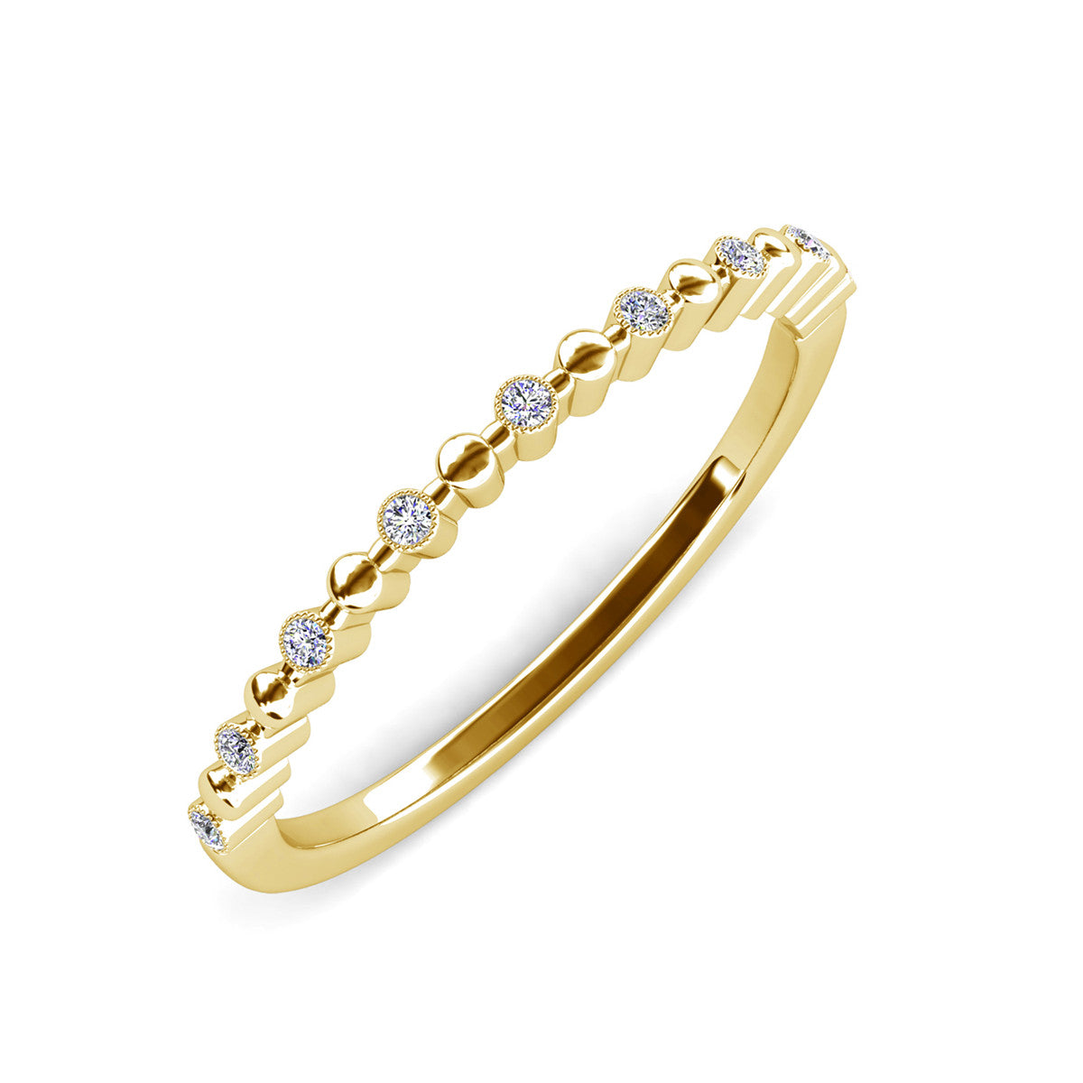 Illiana 18k White Gold Plated Ring with Round Cut Swarovski Crystals