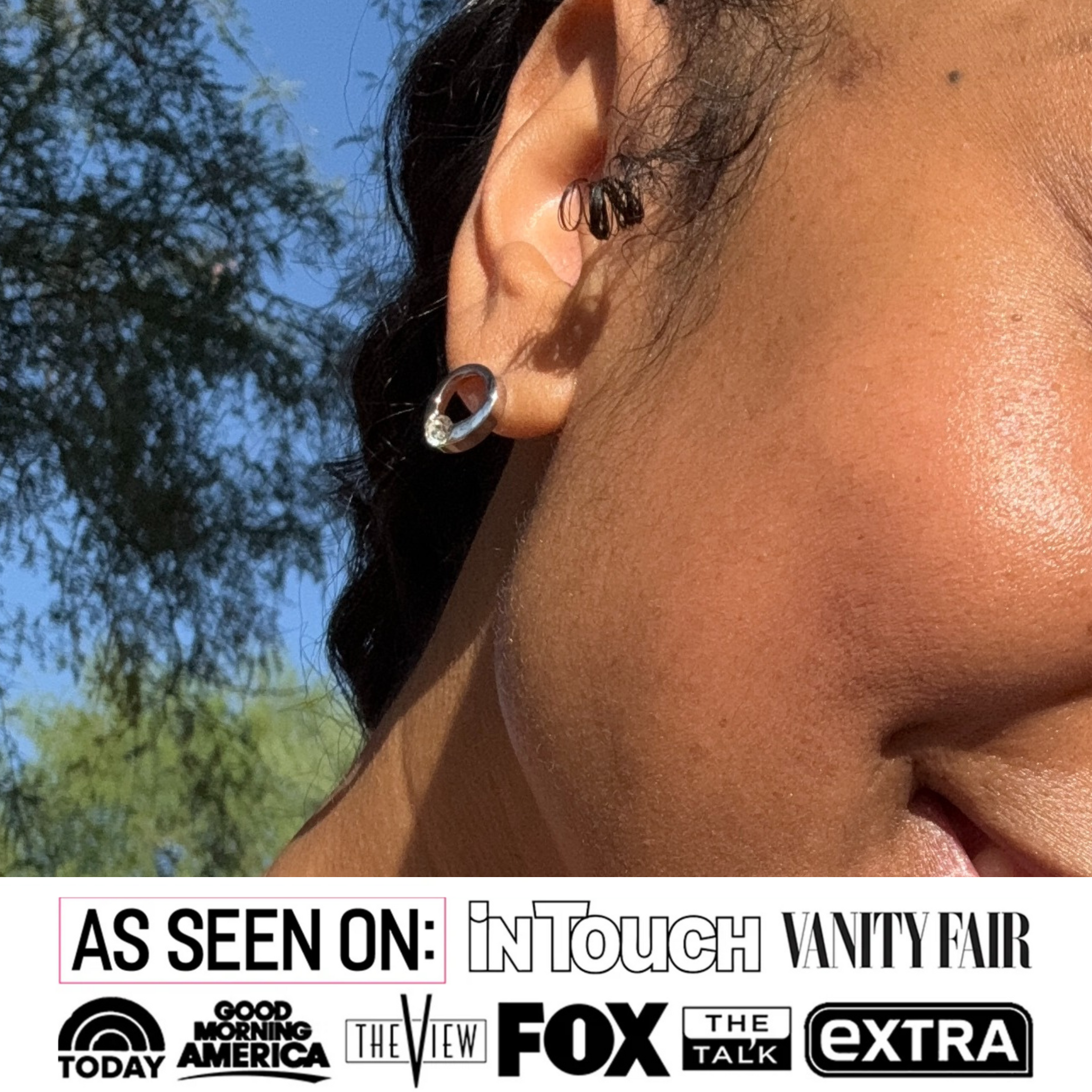 Dahlia 18k White Gold Plated 12mm Hoop Earrings with Swarovski Crystal — Fab Fav Sale