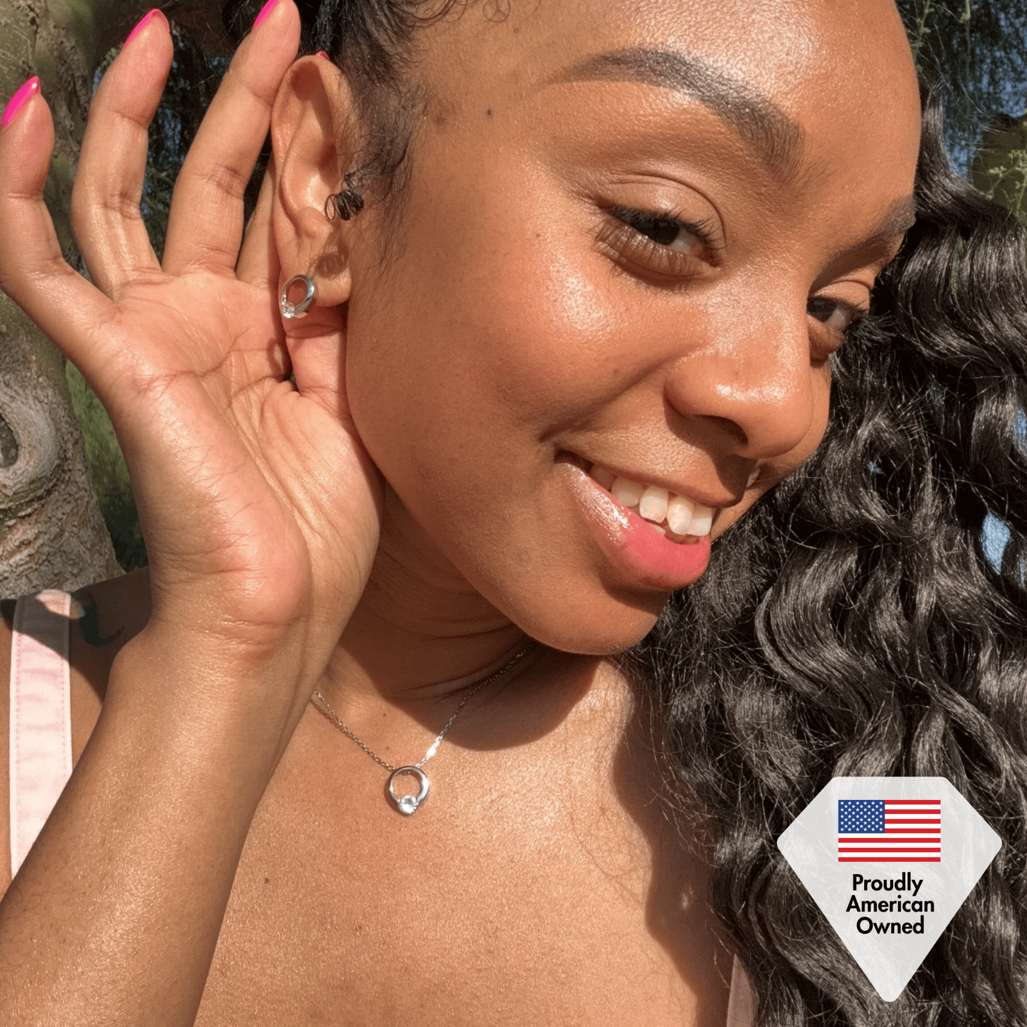 Dahlia 18k White Gold Plated 12mm Hoop Earrings with Swarovski Crystal — Fab Fav Sale