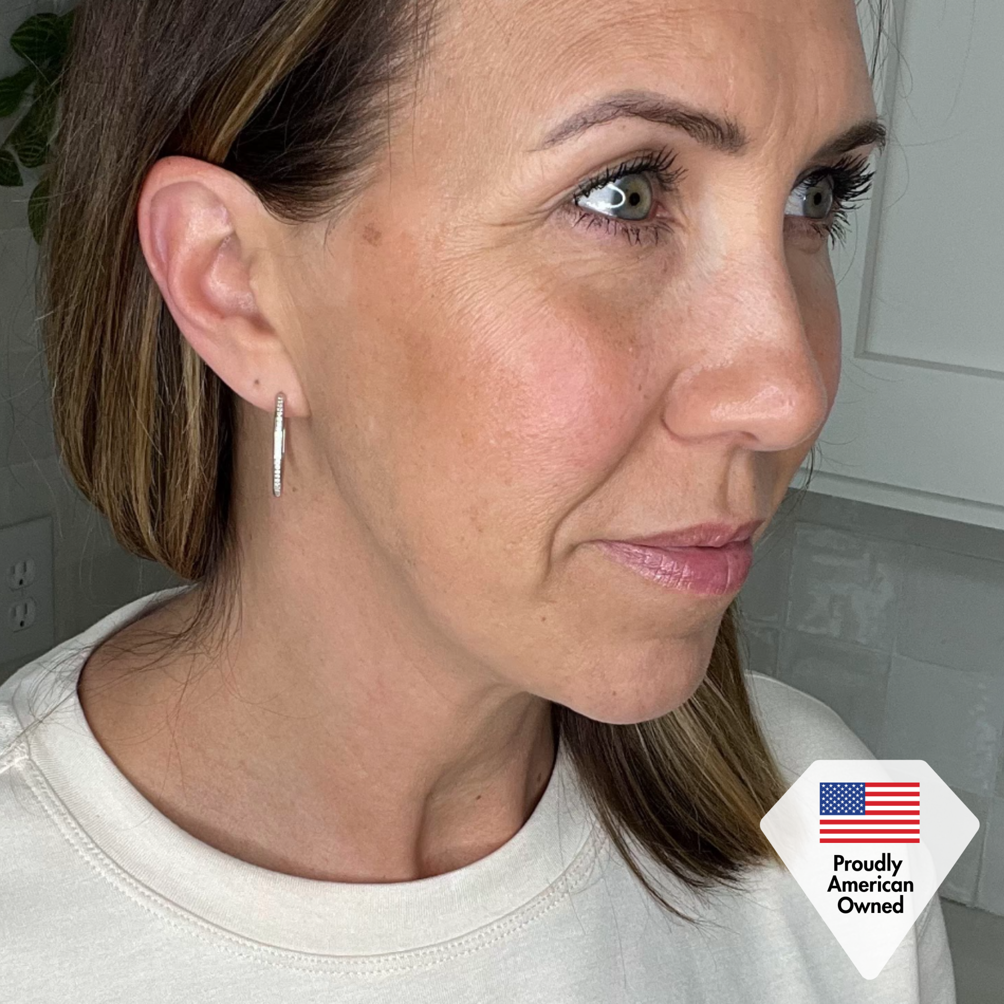 Moissanite by Cate & Chloe Delaney 18k White Gold Plated 25mm 925 Sterling Silver Stud Earrings 0.23tcw