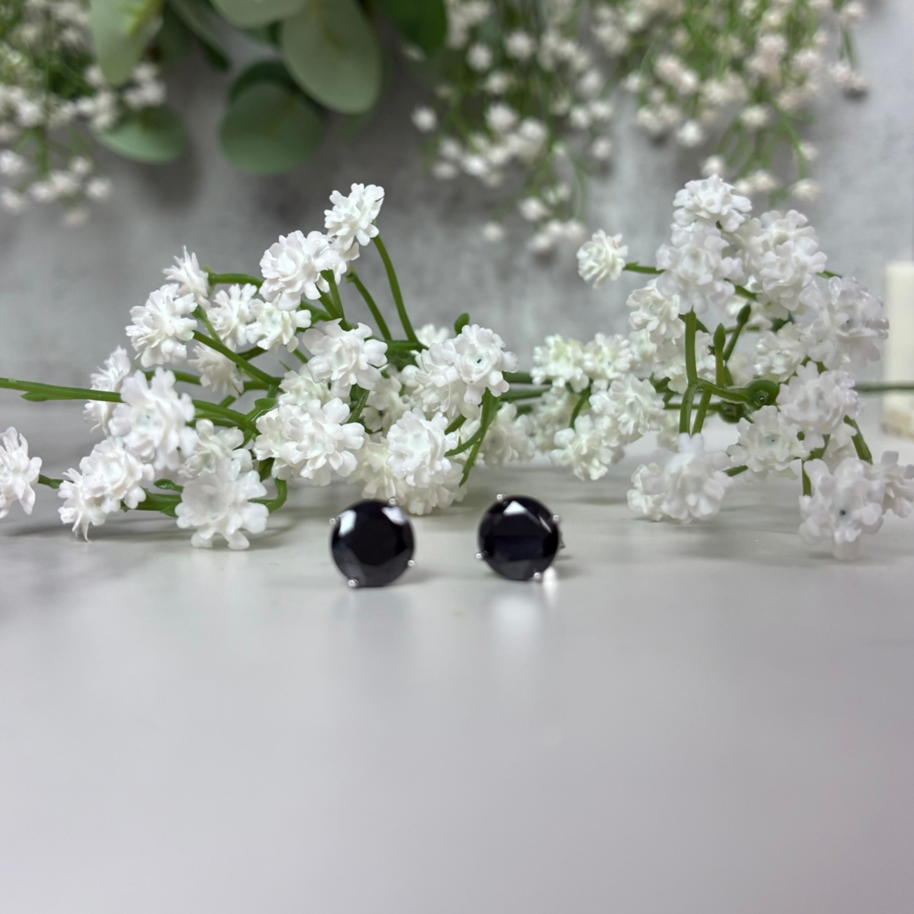 Aretes Dina de plata de ley con piedras preciosas genuinas