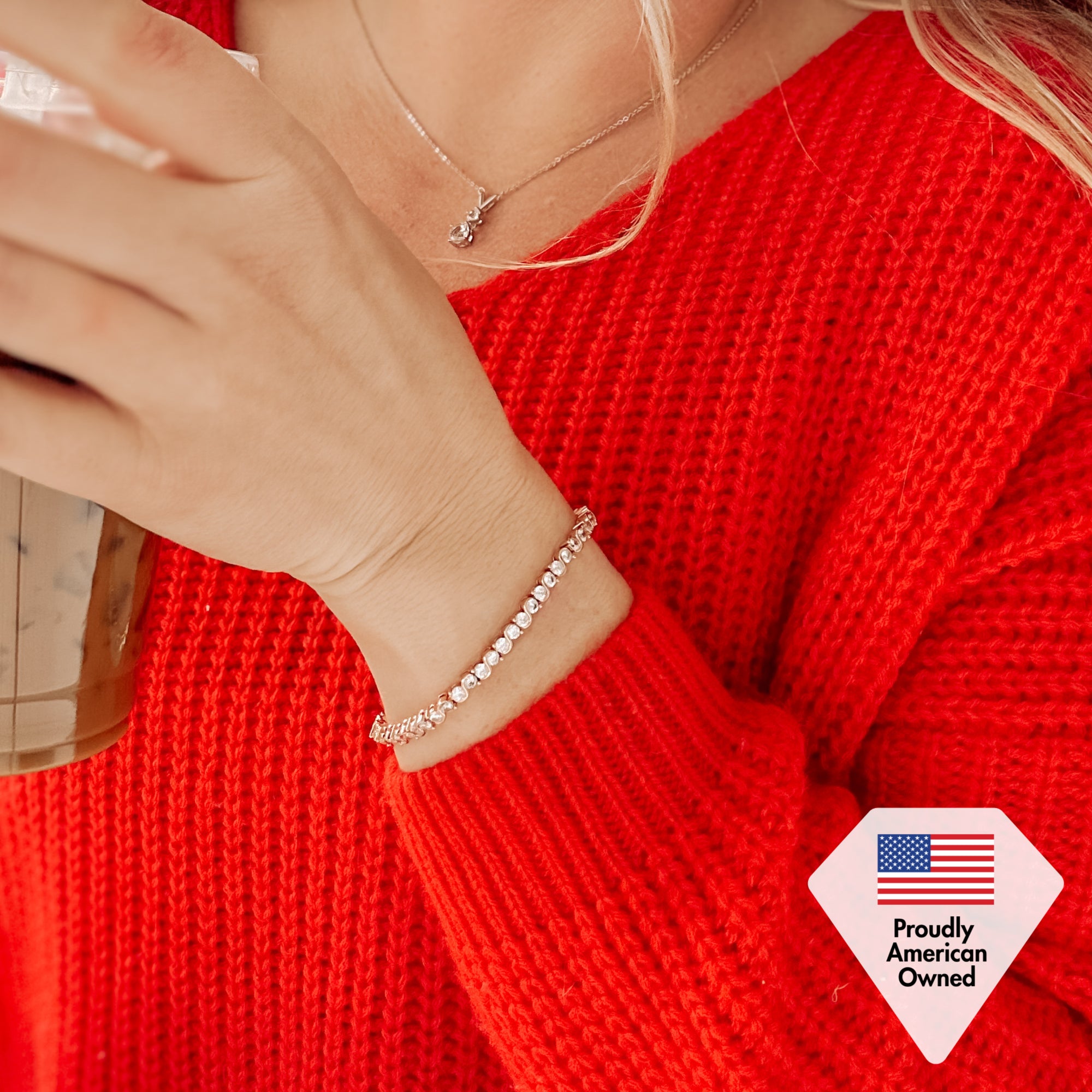 Ezra 18k White Gold Plated Infinity Tennis Bracelet with Simulated Diamond Crystals