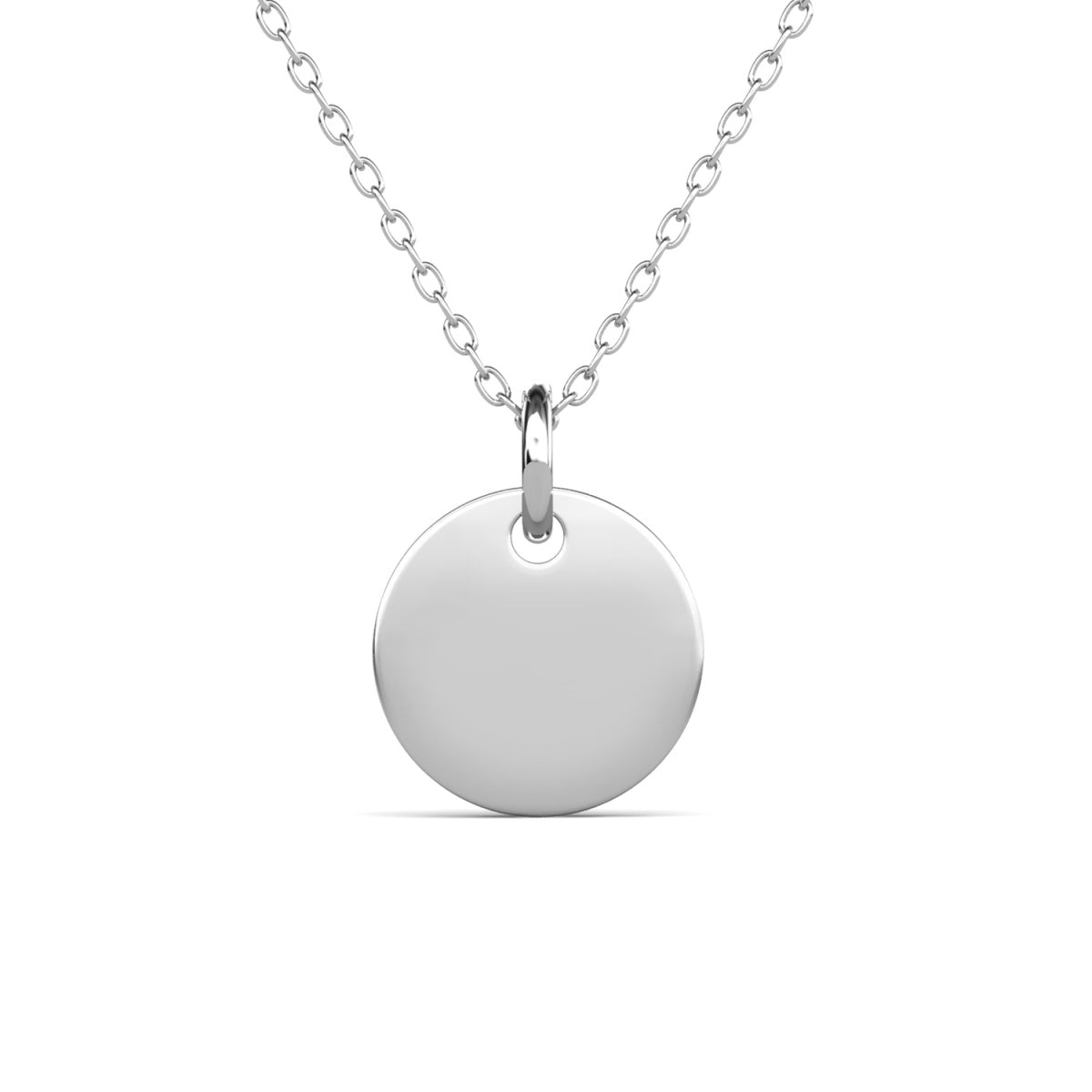 Floral 18k White Gold Plated Engraved Birth Month Flower Pendant Necklace