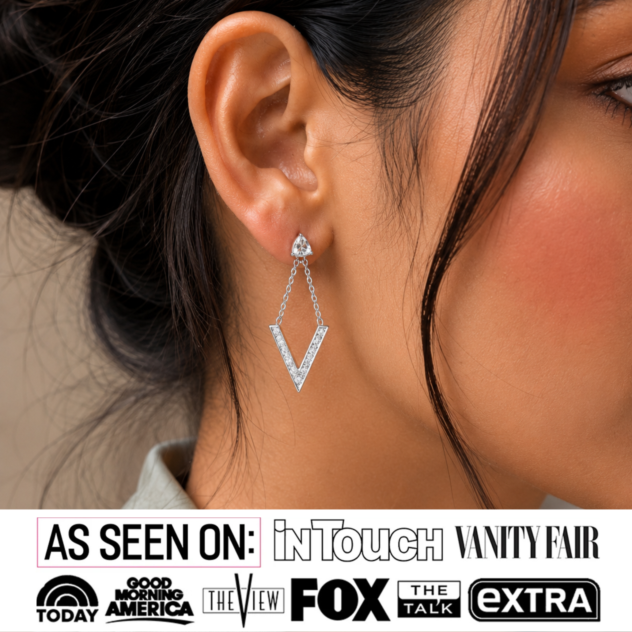 Francesca 18k White Gold Plated Dangle Earrings with Swarovski Crystals