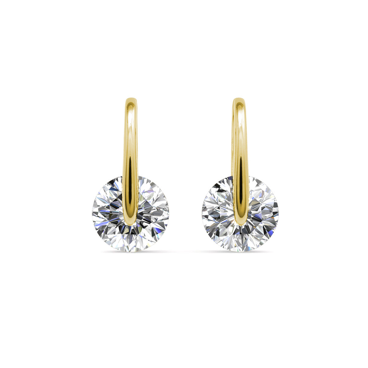 McKayla 18k White Gold Plated Drop Earrings with Swarovski Crystals