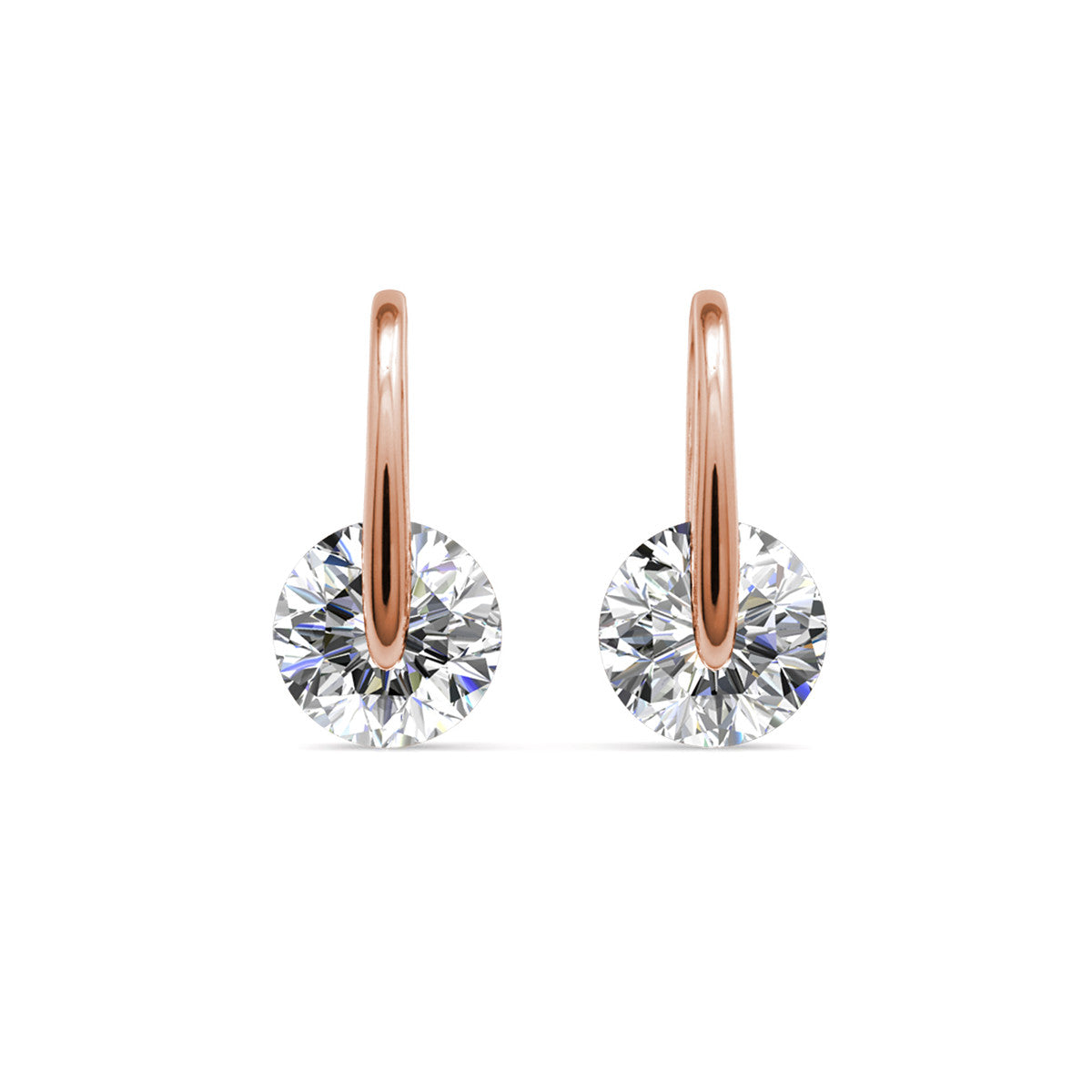 McKayla 18k White Gold Plated Drop Earrings with Swarovski Crystals