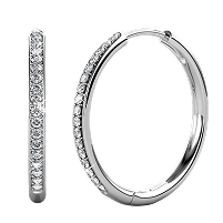 18K WHITE GOLD PLATED HOOP EARRINGS