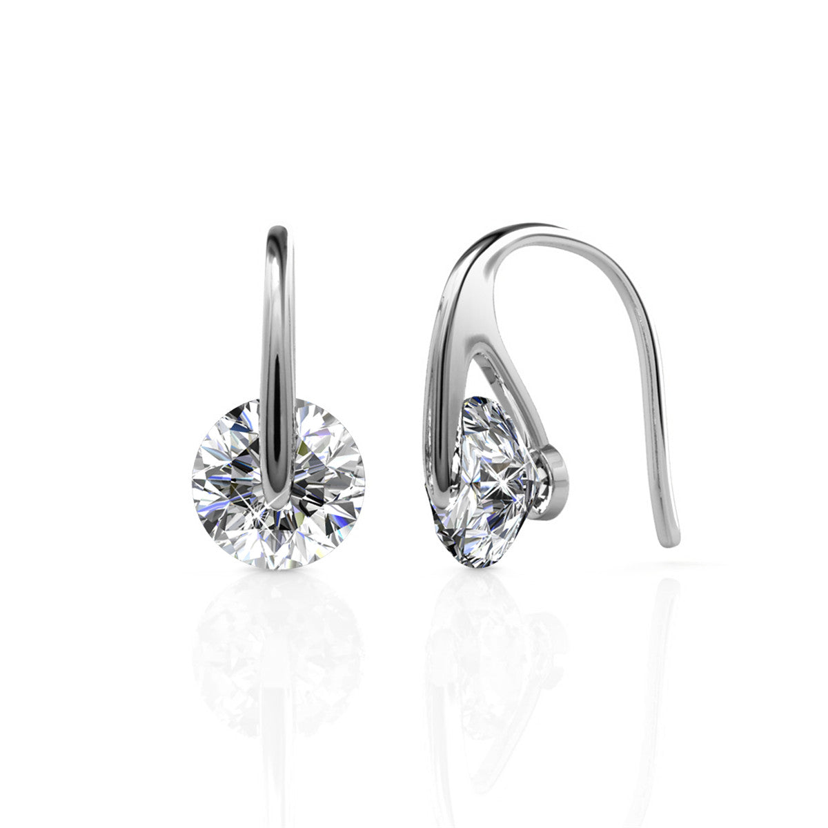 McKayla 18k White Gold Plated Drop Earrings with Swarovski Crystals