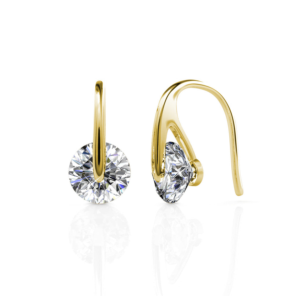 McKayla 18k White Gold Plated Drop Earrings with Swarovski Crystals