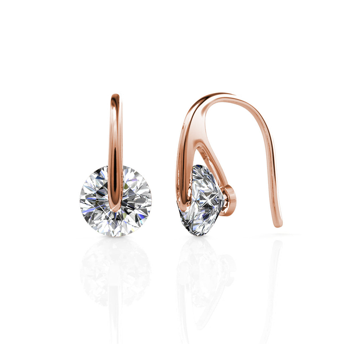McKayla 18k White Gold Plated Drop Earrings with Swarovski Crystals