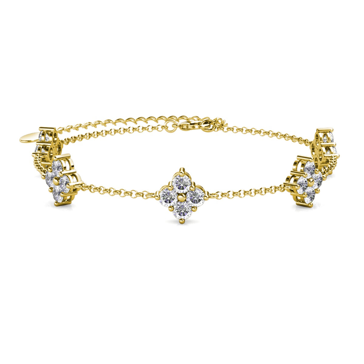 Adeline 18k White Gold Plated Station Bracelet with Swarovski Crystals