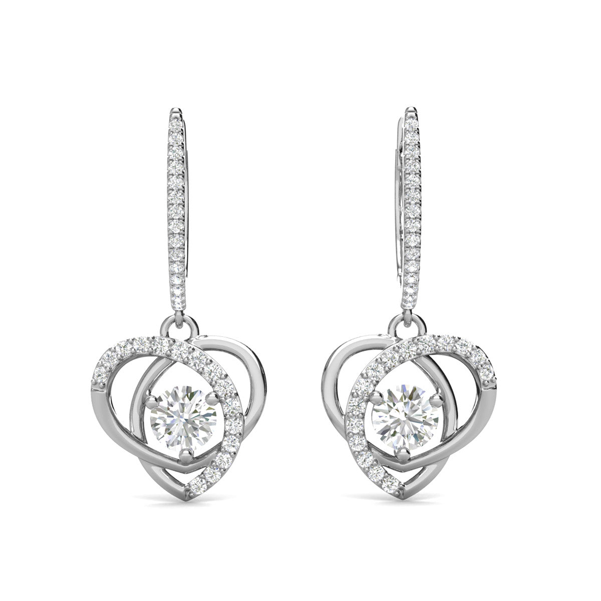 Moissanite by Cate & Chloe Naomi Sterling Silver Drop Earrings with Moissanite Crystals