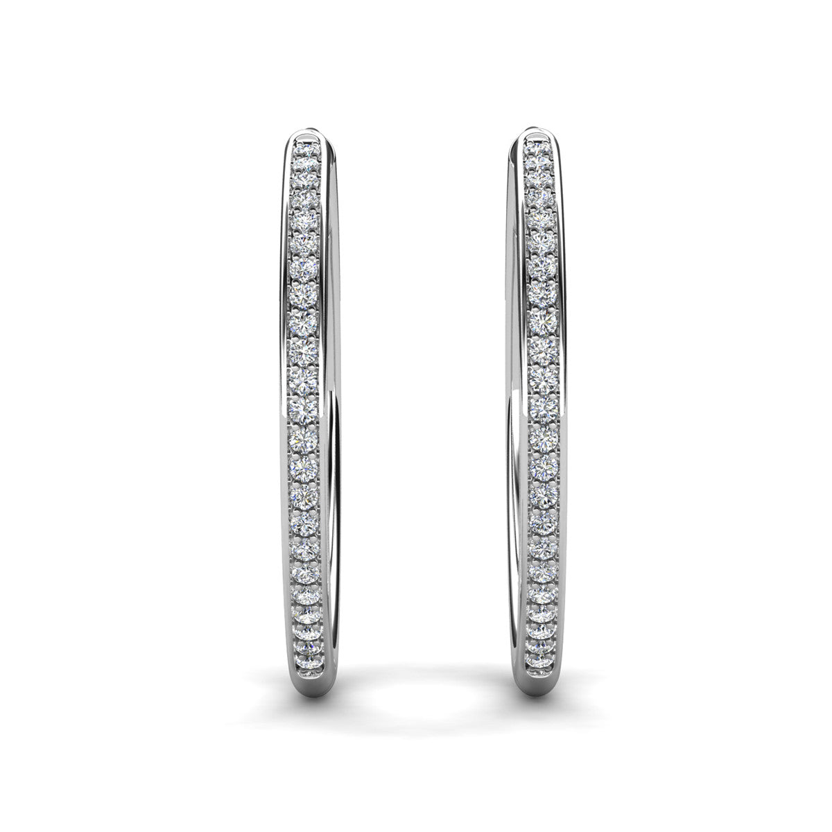 Moissanite by Cate & Chloe Delaney Sterling Silver Hoop Earrings with Moissanite Crystals