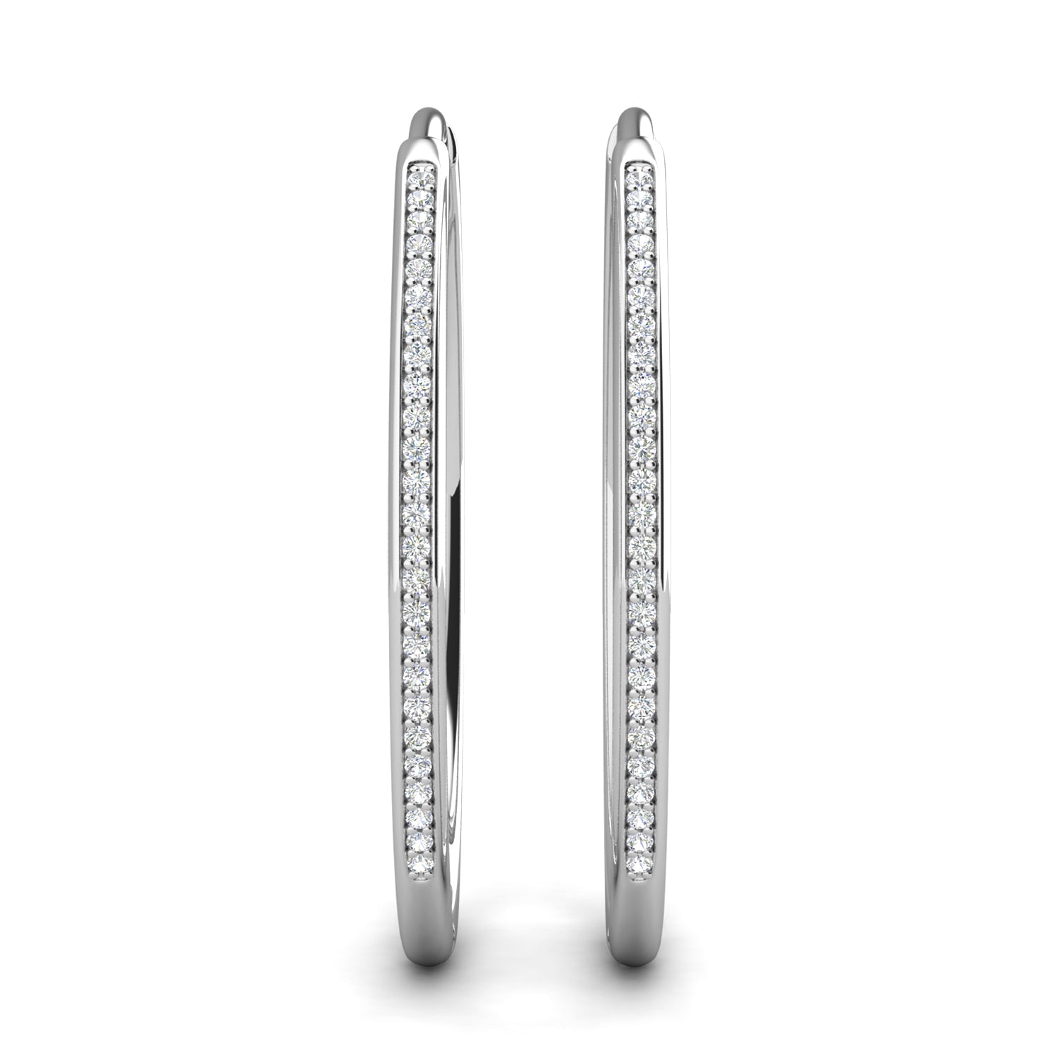 Leslie 18k White Gold Plated 10mm-40mm Hoop Earrings with Swarovski Crystals