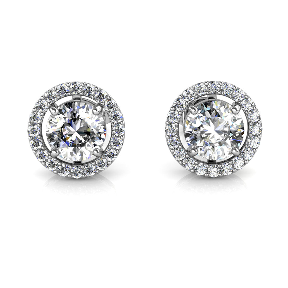 Moissanite by Cate & Chloe Kailani 18k Gold Plated 925 Sterling Silver Stud Earrings 0.5tcw