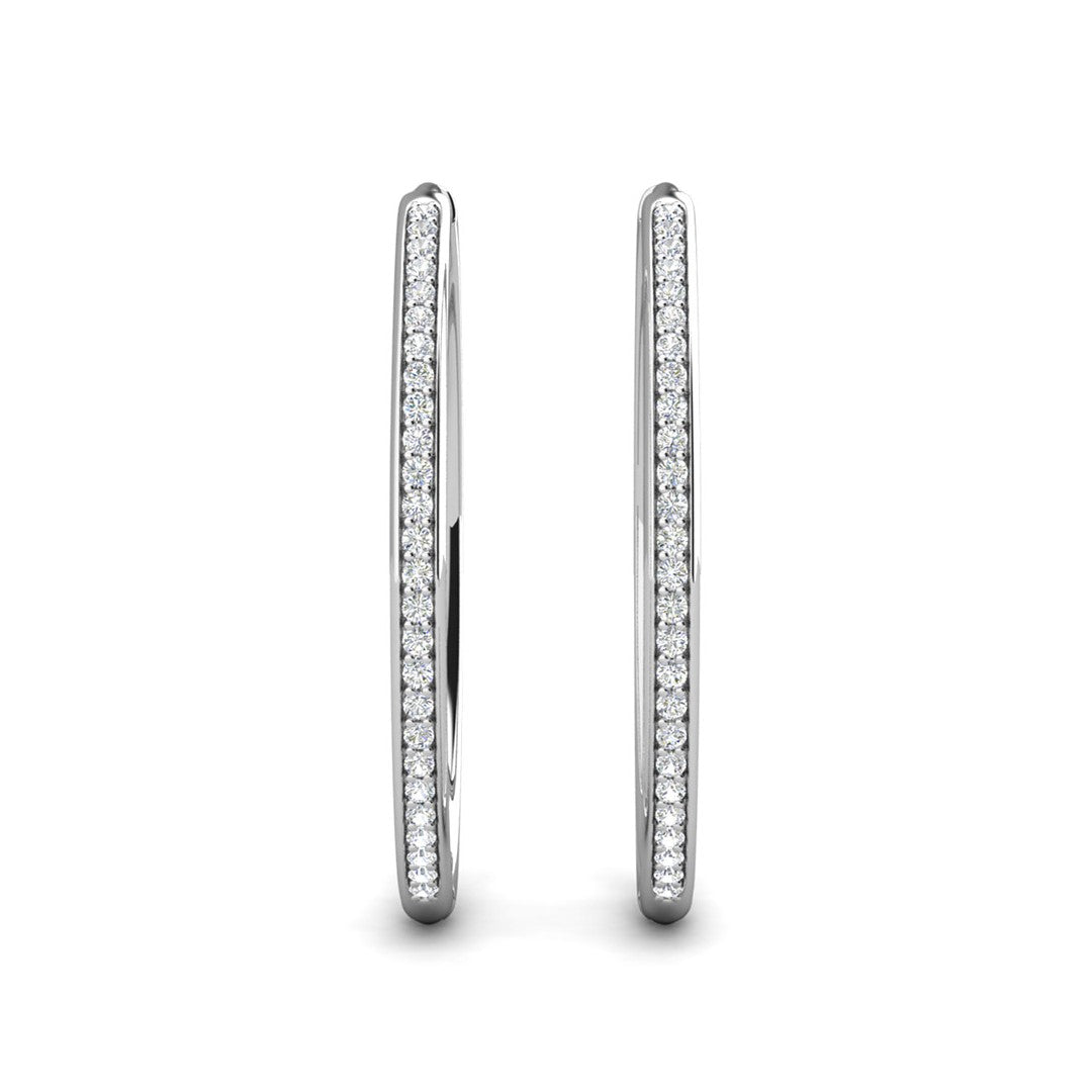 Leslie 18k White Gold Plated 14mm-40mm Hoop Earrings with Swarovski Crystals