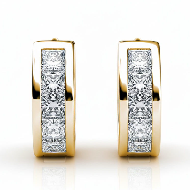 Giselle 18k Gold Plated 15mm Hoop Crystal Earrings with Swarovski Crystal (3 Pair Set)