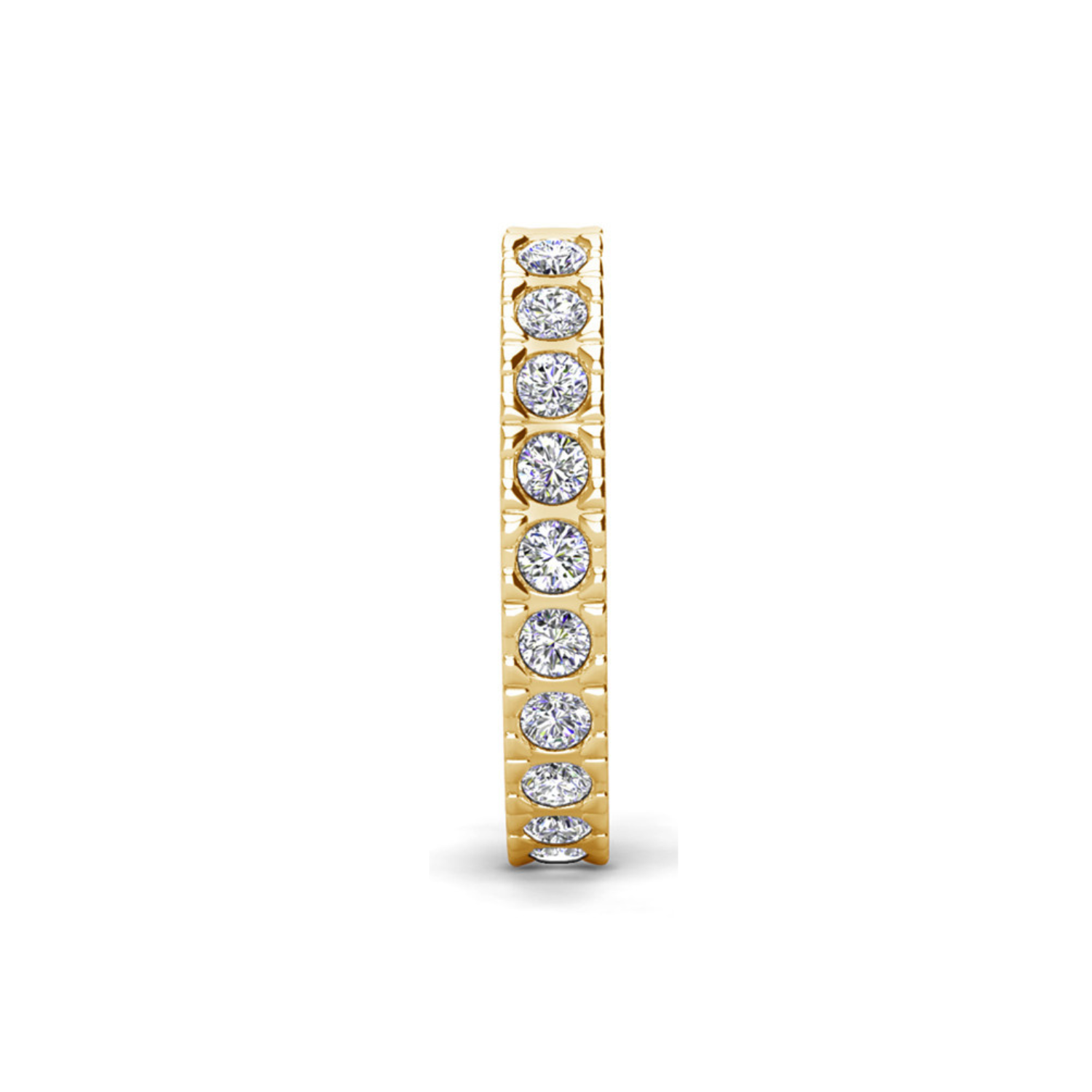 Pack of 2 - Sasha and Gloria 18k White Gold Plated 10mm Hoop Ear Cuffs with Swarovski Crystals