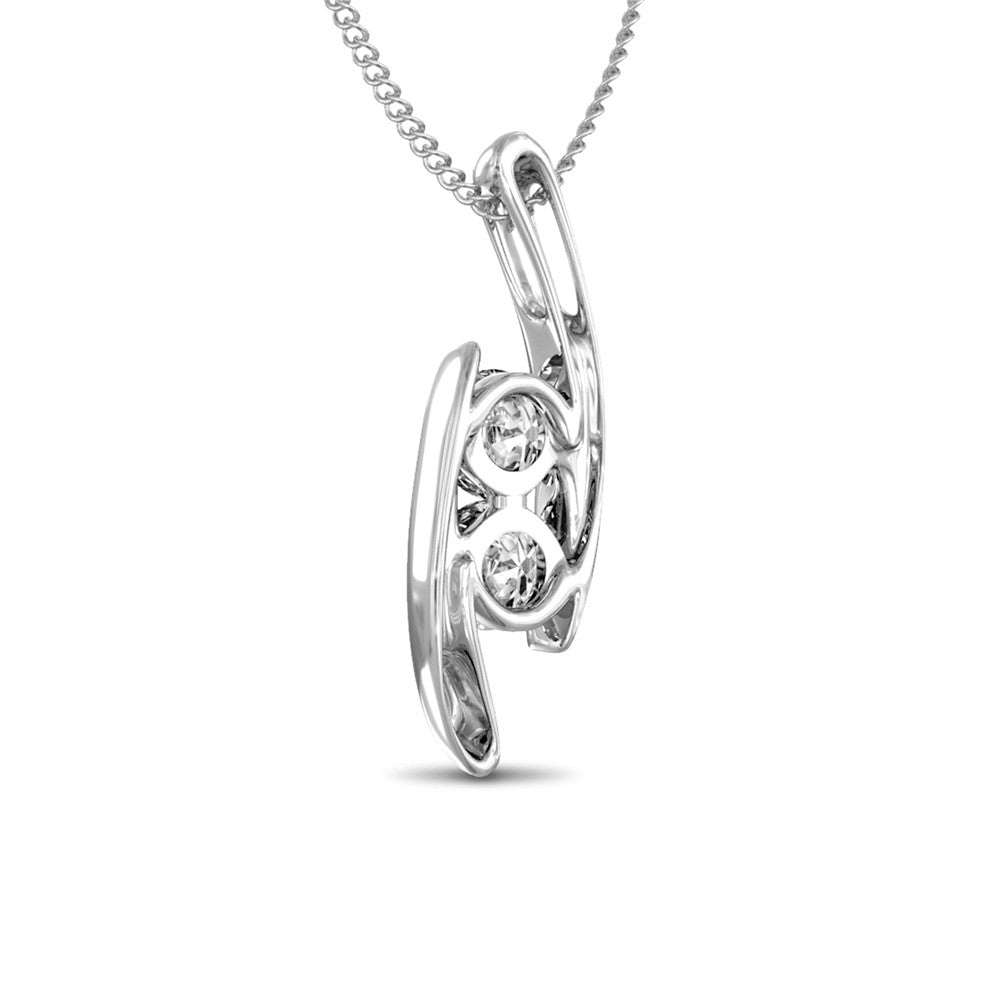 McKenna 18k White Gold Plated Pendant Necklace with Swarovski Crystals
