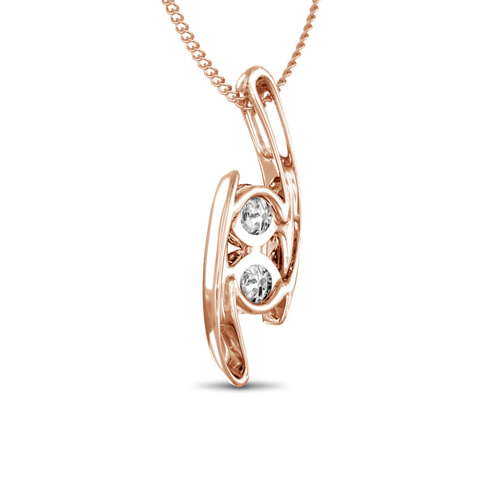 McKenna 18k White Gold Plated Pendant Necklace with Swarovski Crystals