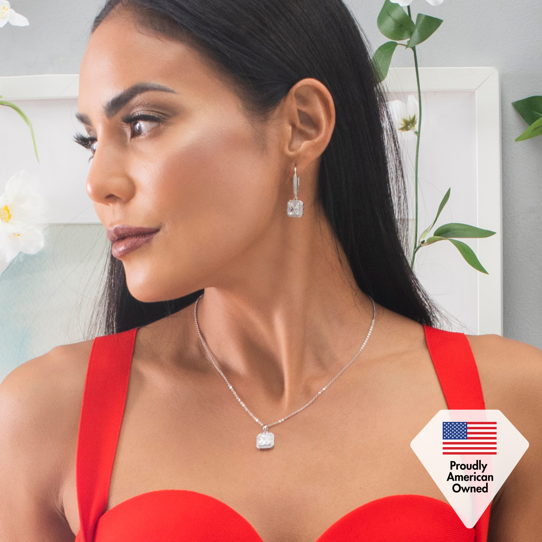 Norah, Ivy, Brooke 18k White Gold Plated Earrings for Women (3 Pair Set)