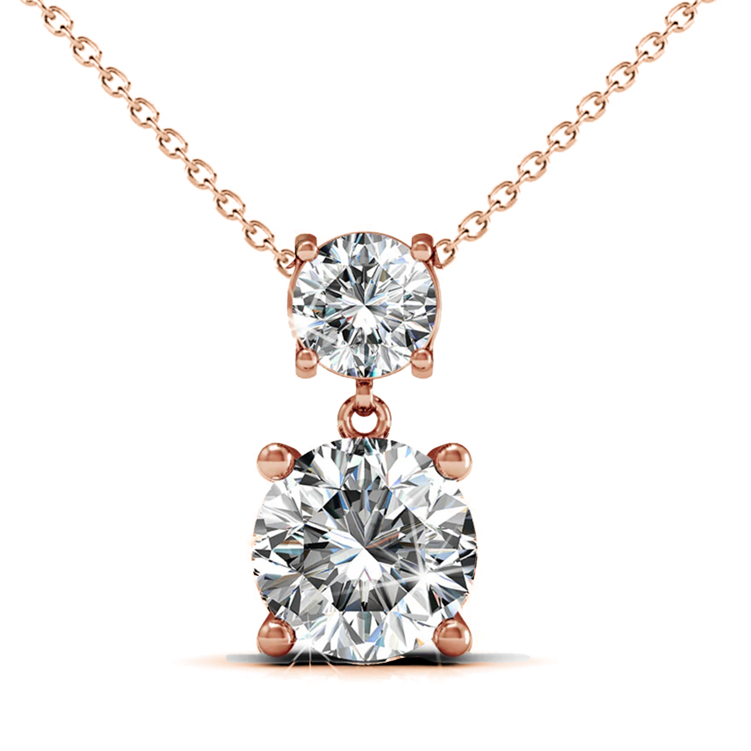 Jasmine 18k White Gold Plated Drop Necklace with Swarovski Crystal